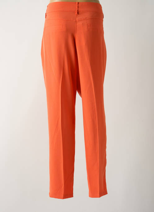 Pantalon chino fermeture zippée sous rabat avec crochet taille haute orange CREAM femme