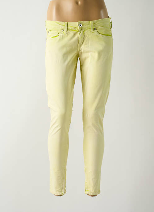 Pantalon 7/8 stretch taille basse jaune PEPE JEANS femme