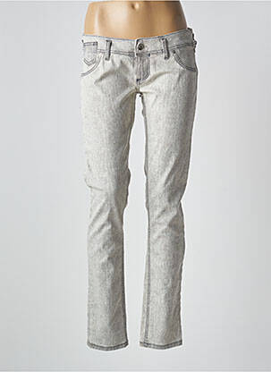 Jeans coupe droite stretch taille basse gris FREESOUL femme