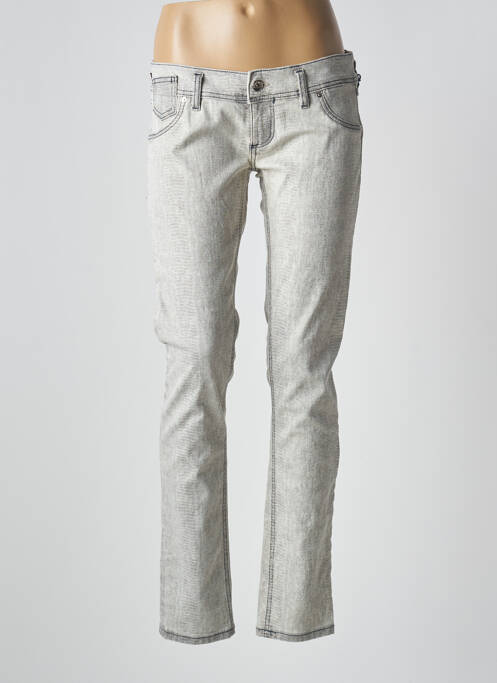 Jeans coupe droite stretch taille basse gris FREESOUL femme