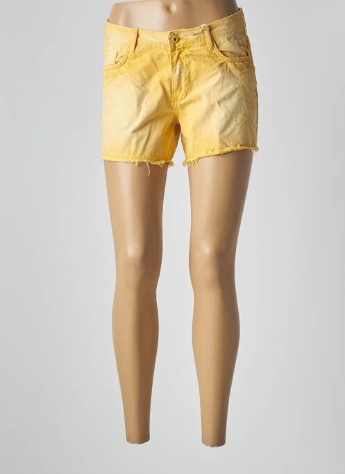 Short tissage denim taille normale jaune DESIGUAL femme