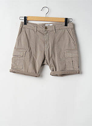 Short fermeture zippée sous rabat boutonné beige LE TEMPS DES CERISES femme
