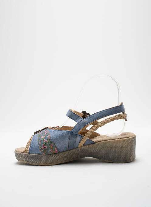 Sandales/nu pieds matière lisse talon de 4 à 6cm bleu ELIANE ET LENA femme