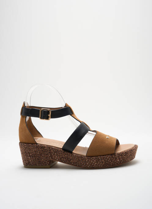 Sandales/nu pieds fermeture boucle(s) talon de 7 à 9cm marron EMILIE KARSTON femme