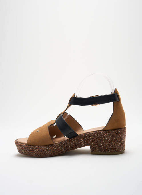 Sandales/nu pieds fermeture boucle(s) talon de 7 à 9cm marron EMILIE KARSTON femme