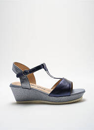 Sandales/nu pieds talon compensé talon de 4 à 6cm bleu MADISON femme