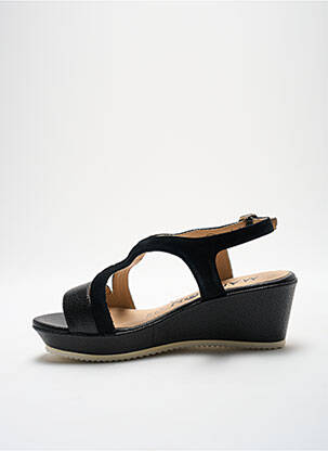 Sandales/nu pieds tissage satiné talon de 4 à 6cm noir MADISON femme