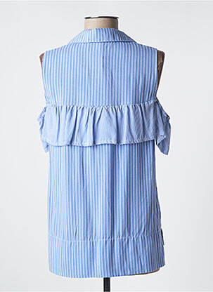 Top coupe fluide manches courtes bleu POUPÉE DE SOIE femme