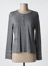 Top tissage jersey manches longues gris FRANCE RIVOIRE femme