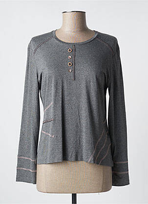 Top tissage jersey manches longues gris FRANCE RIVOIRE femme