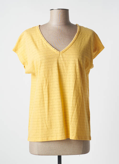 T-shirt jaune C'EST BEAU LA VIE pour femme