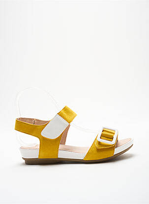 Sandales/nu pieds semi compensé talon de 4 à 6cm jaune SWEET femme
