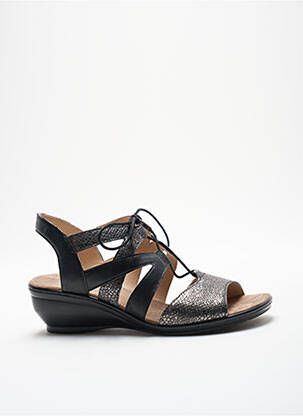 Sandales/nu pieds semi compensé talon de 4 à 6cm noir SWEET femme