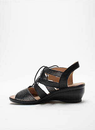 Sandales/nu pieds semi compensé talon de 4 à 6cm noir SWEET femme
