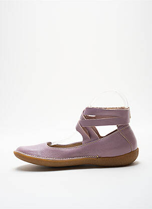 Ballerines semelle amovible bout rond violet NOËL fille