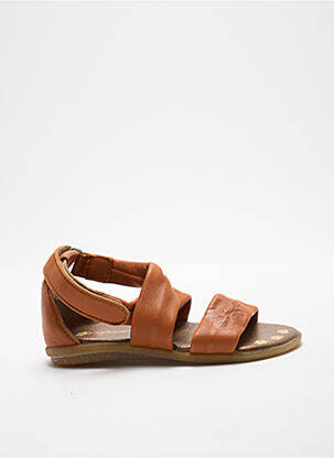 Sandales/nu pieds fermeture scratch bout ouvert orange NOËL fille