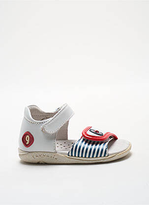 Sandales/nu pieds matière lisse bout ouvert blanc GARVALIN fille