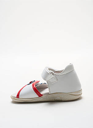 Sandales/nu pieds matière lisse bout ouvert blanc GARVALIN fille