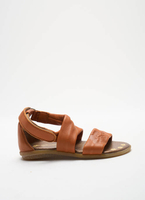 Sandales/nu pieds matière lisse bout ouvert orange NOËL fille