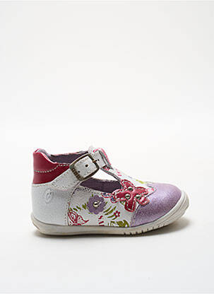 Sandales/nu pieds tissage métallisé bout rond blanc GBB fille