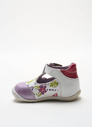 Sandales/nu pieds tissage métallisé bout rond blanc GBB fille