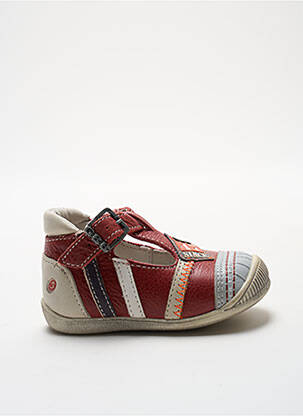 Sandales/nu pieds matière lisse bout rond rouge GBB garçon