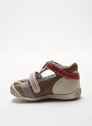 Sandales/nu pieds matière lisse bout rond marron GBB garçon