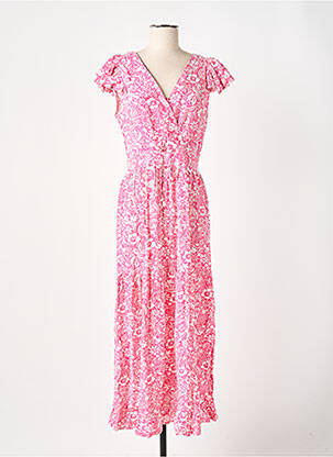 Robe longue manches courtes manches courtes rose JOON femme