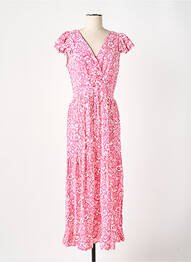 Robe longue manches courtes manches courtes rose JOON femme