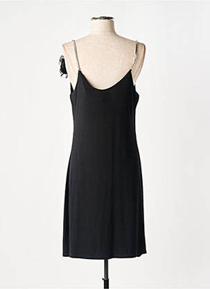 Robe mi-longue coupe cintrée fines bretelles noir ESPERANCE femme