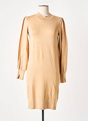 Robe pull col col montant manches longues beige CAMAIEU femme
