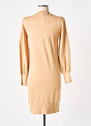 Robe pull resserrée sur le bas manches longues beige CAMAIEU femme