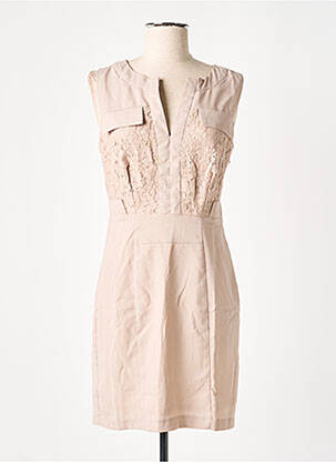 Robe courte sans manche sans manche beige LUCY PARIS femme