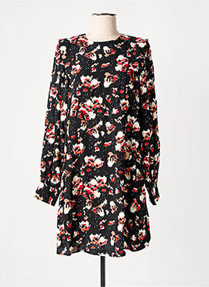 Robe courte manches longues manches longues noir CAMAIEU femme