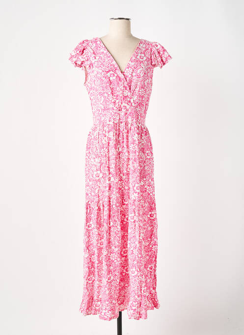 Robe longue manches courtes manches courtes rose JOON femme