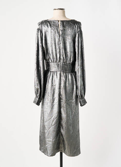 Robe mi-longue manches longues manches longues gris CAMAIEU femme