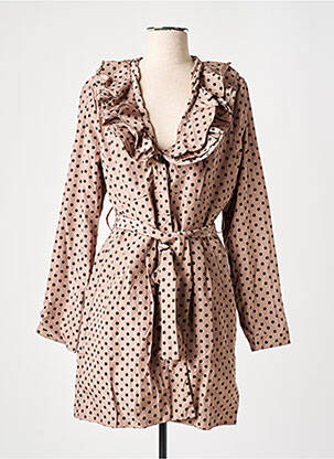 Manteau long coupe cintrée sans capuche marron LUCY PARIS femme