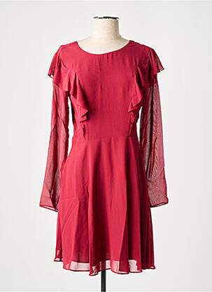 Robe mi-longue coupe fluide manches longues rouge PEPE JEANS femme