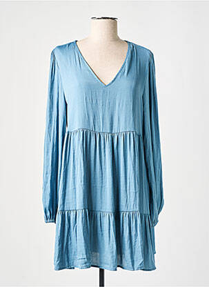Robe courte manches longues manches longues bleu CAMAIEU femme