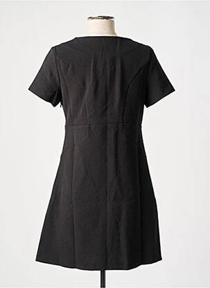 Robe mi-longue manches courtes manches courtes noir LUCY & CO femme