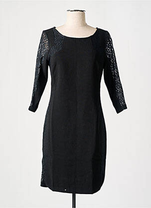 Robe mi-longue manches 3/4 manches 3/4 noir LUCY & CO femme