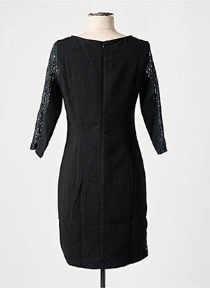 Robe mi-longue manches 3/4 manches 3/4 noir LUCY & CO femme