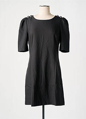 Robe mi-longue manches courtes manches courtes noir LUCY & CO femme
