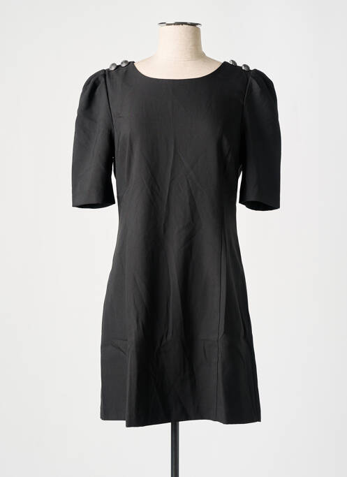 Robe mi-longue manches courtes manches courtes noir LUCY & CO femme