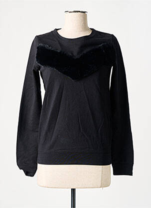 Sweat-shirt manches longues manches longues noir CAMAIEU femme