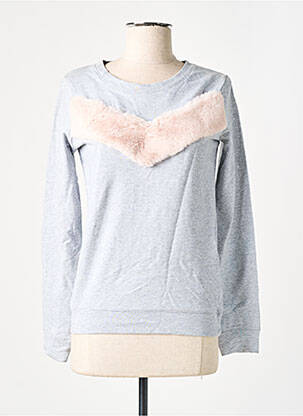 Sweat-shirt manches longues manches longues gris CAMAIEU femme