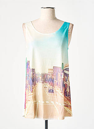 T-shirt imprimé fantaisie fines bretelles bleu JULIE femme
