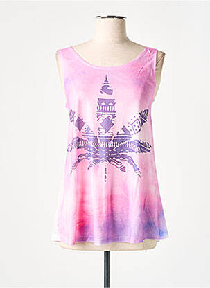 T-shirt imprimé fantaisie fines bretelles violet JULIE femme