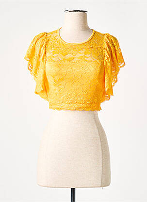 T-shirt coupe cintrée manches courtes jaune GUESS femme