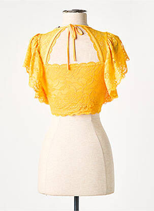 T-shirt coupe cintrée manches courtes jaune GUESS femme